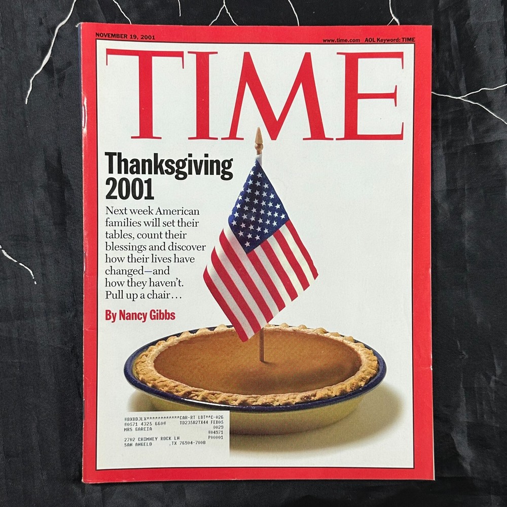 TIME Magazine November 19, 2001 Thanksgiving 2001