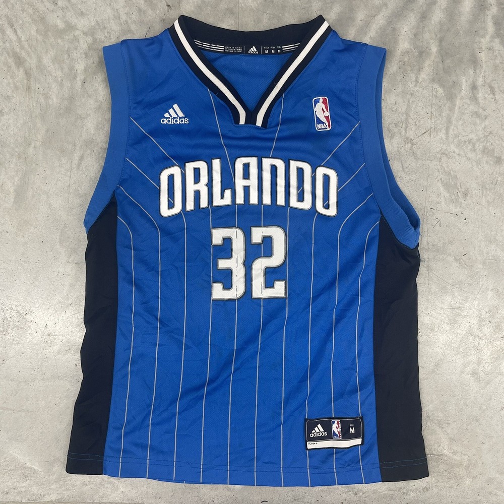 Youth Throwback Magic #32 Shaquille O'Neal Youth Blue Jersey Size M Adidas