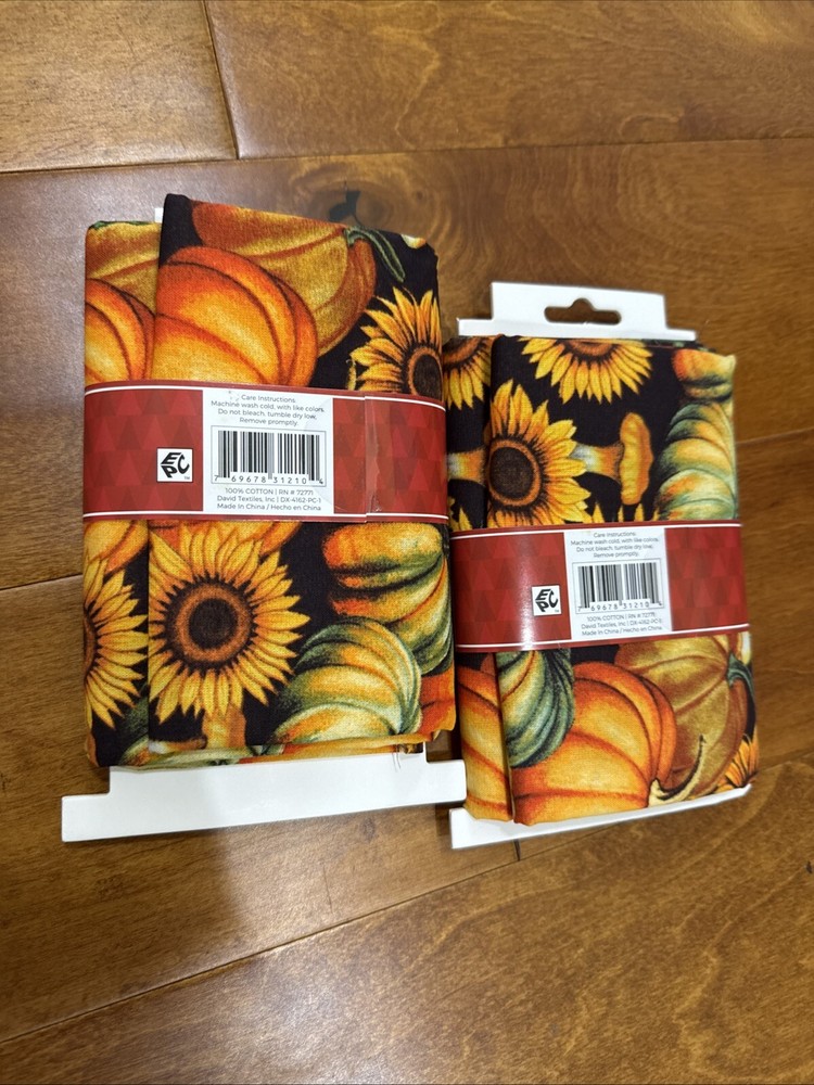 Halloween Pumpkin 2-Yard 100% Cotton Fabric Bundle (1+1) Precut Seasonal-image