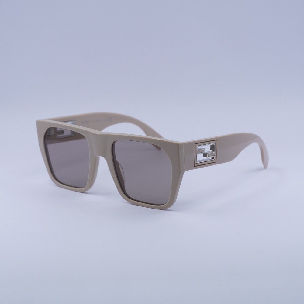 Fendi FE40124I 57E Khaki Brown Transparent Sunglasses 54-21-145 New Authentic