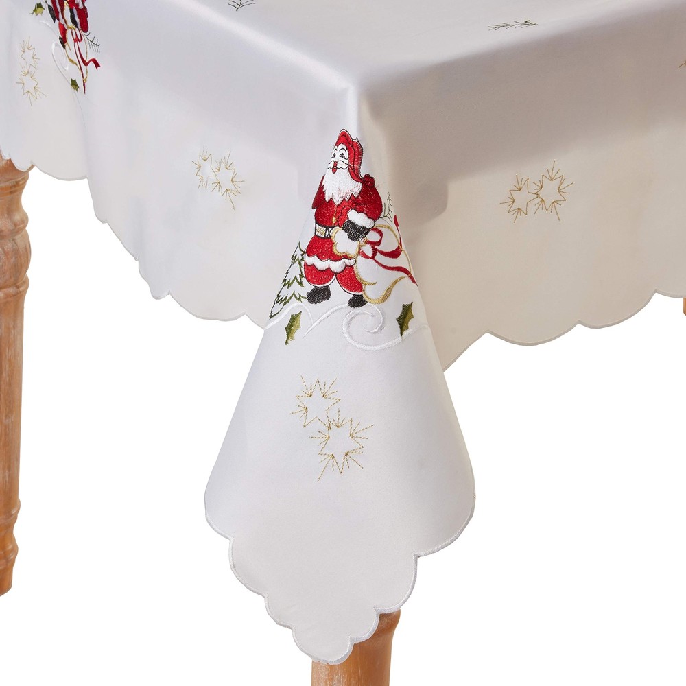 Seasonal Christmas Embroidered Polyester Table Toppers in 36-inch Design-image