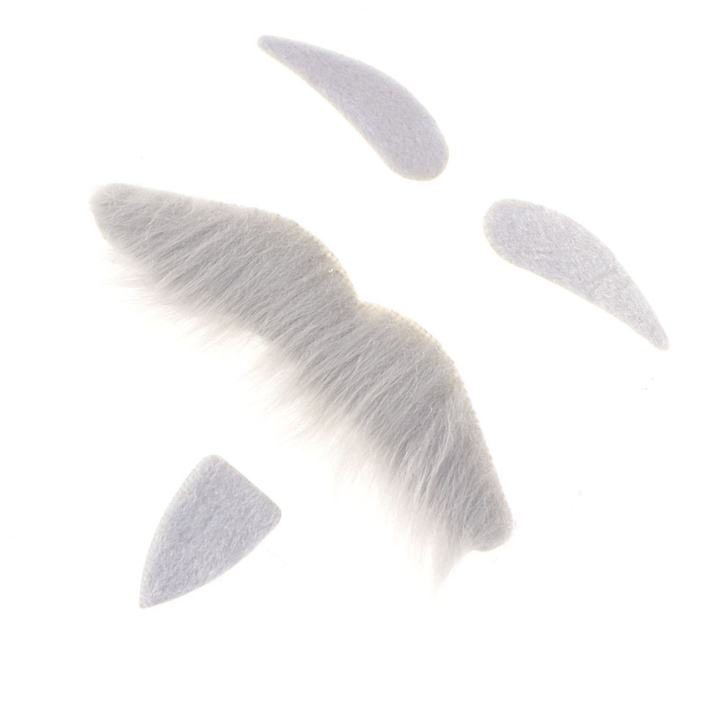 Grey Goatee Costume Facial Hair Fake Creepy Halloween