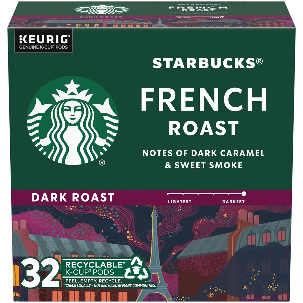 Starbucks K-Cup Coffee Pods, Dark Roast Coffee, French Roast, 100 Arabica, 1 ...