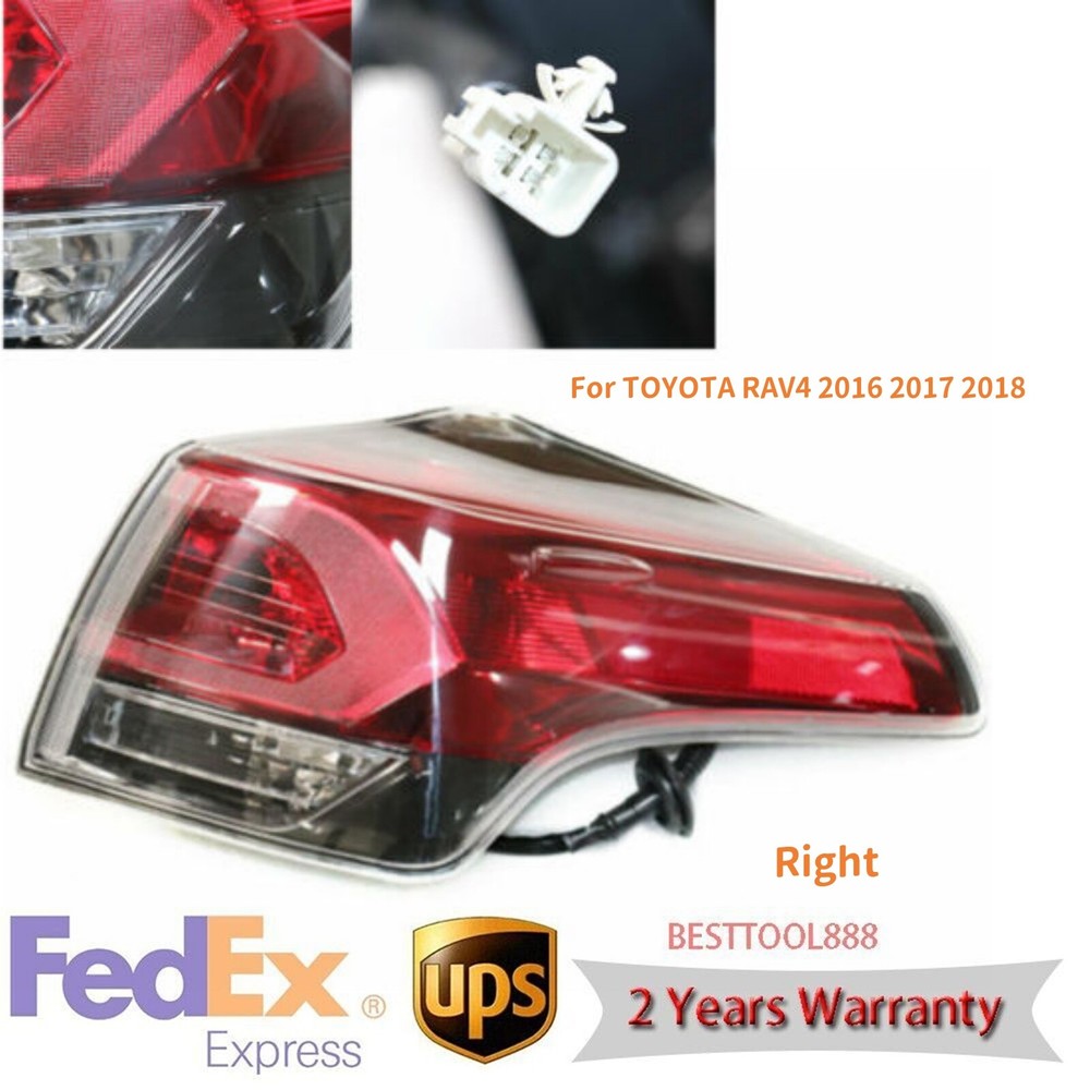 2016-2018 Toyota RAV4 Right Passenger Side Red Lens Outer Tail Light Lamp