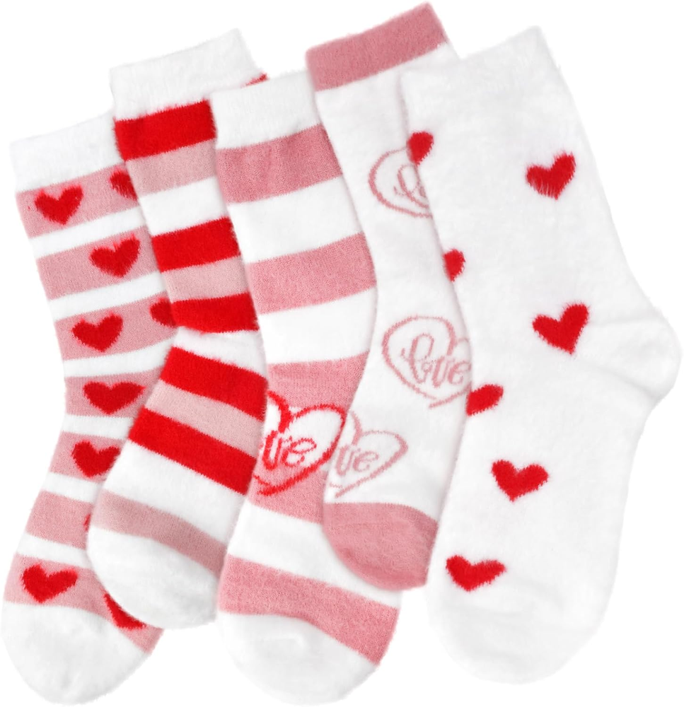 Valentines Day Gifts for Her Fuzzy Socks for Women Christmas Stocking Stuffers f