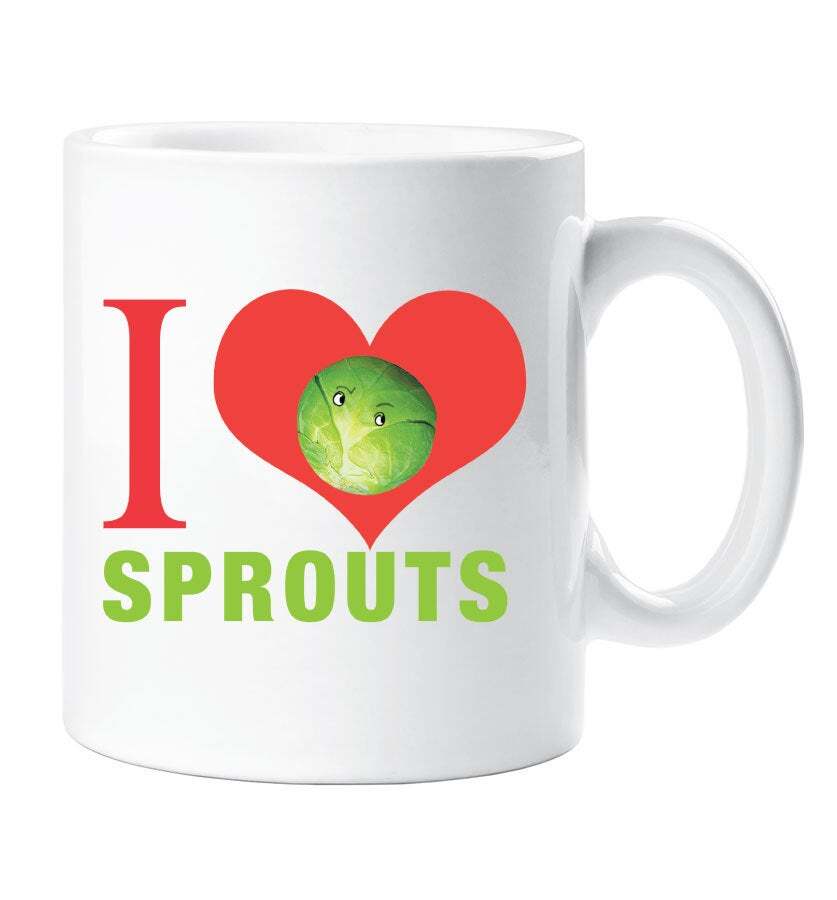 I Love Sprouts Mug Christmas Novelty Cup Stocking Filler Festive