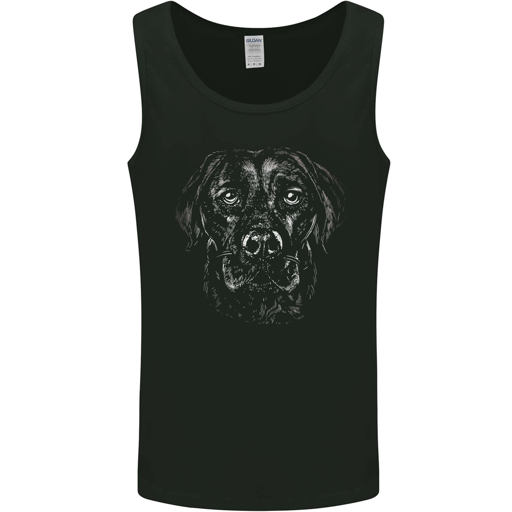 Monchrome Labrador Dog Mens Vest Tank Top