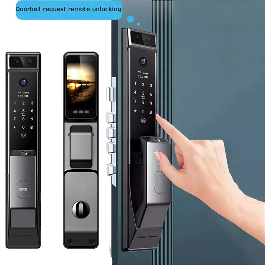 Smart 3D Face Recognition Fingerprint Door Lock with Keypad – Secure & Keyless Entry