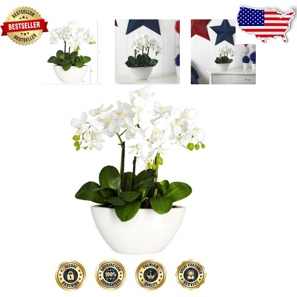 Bright and Fresh Triple Phalaenopsis Flower Arrangement for Home Decor Elegance