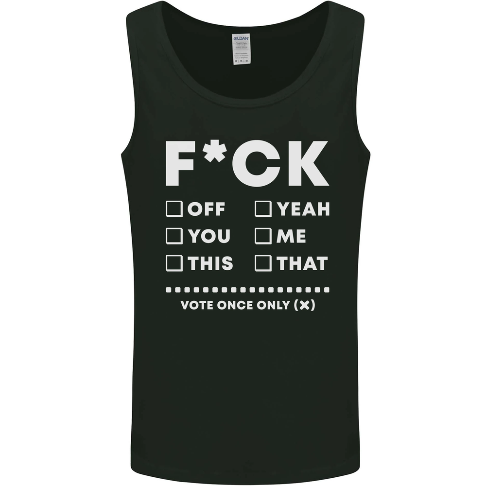 Fook Off Yeah You Me This Funny Offensive Mens Vest Tank Top