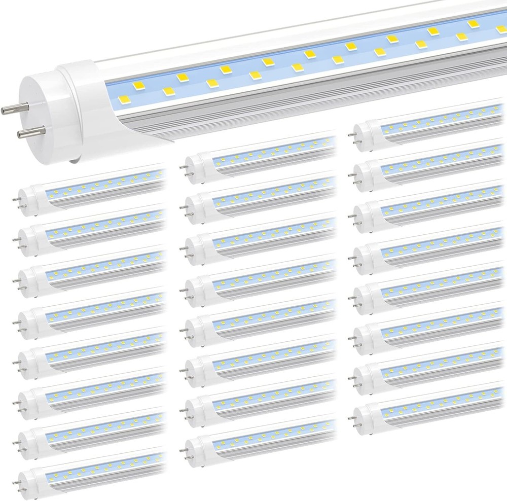 T8 LED 4FT Tubes, 24W, 3000LM Brightness, Remove Ballast Installation - 25 Count