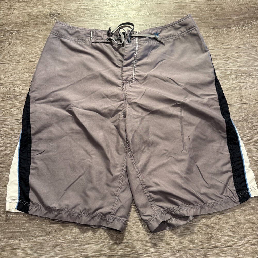 Vintage Hurley Swim Trunks Adult 36 Gray Drawstring 11
