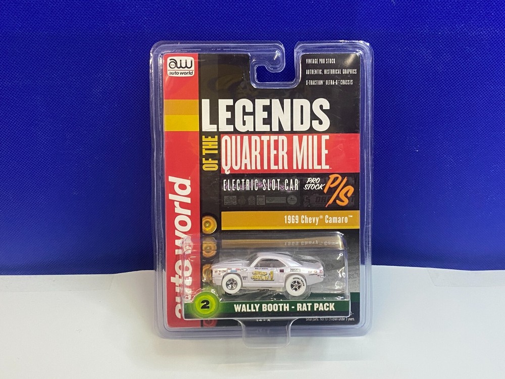 AUTO WORLD 1/4 Mile Legends Wally Booth Rat Pack HO Slot Car White Chase