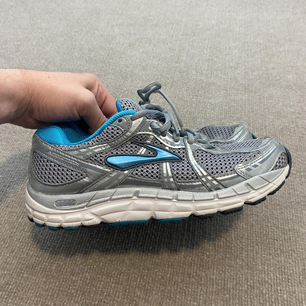Brooks Addiction Running Shoes Womens Size 9 Gray Blue Mesh Cushioned Sneakers