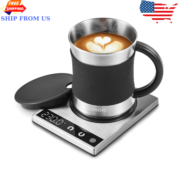 COSORI LCD Coffee Mug Warmer with Included Mug – Keep Drinks Hot at Your Desk