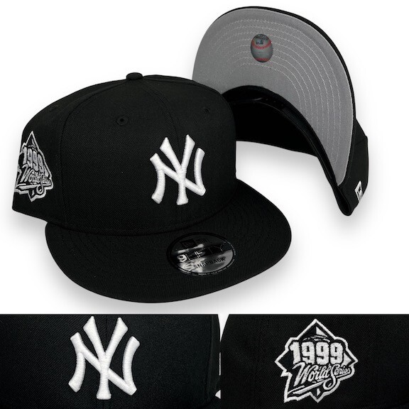 NY Yankees 9FIFTY 99WS Adjustable Snapback New Era Cap - Black - White - NWT