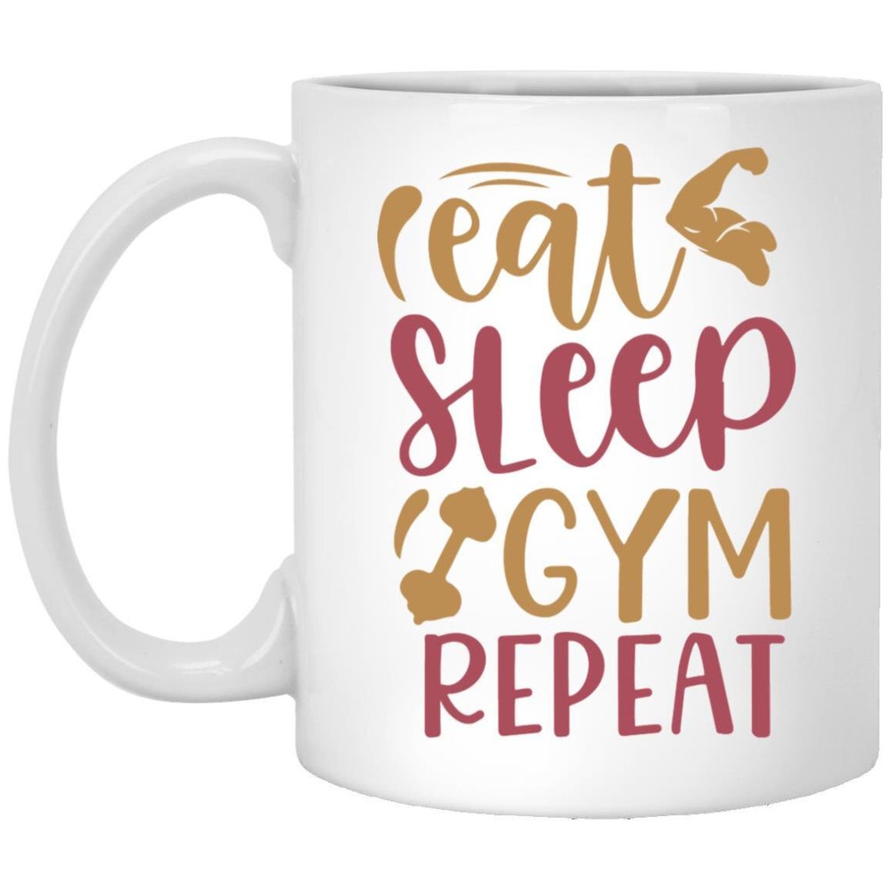 Gym Mug Eat Sleep Gym Repeat Health Enthusiast Coffee Mugs Gift For Mom Dad