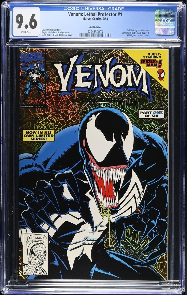 Venom Lethal Protector #1 Gold CGC 9.6 Holo Mark Bagley 1993