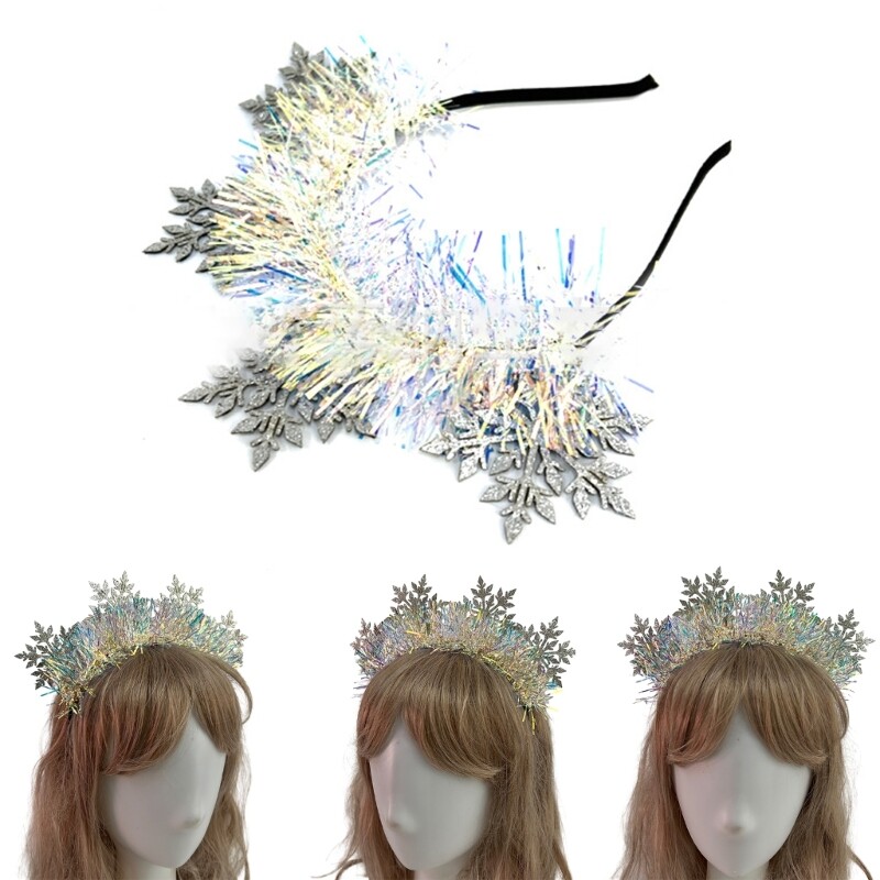 Snow. Snowflake Headband for Women Spa Makeup Christmas Party Accessory