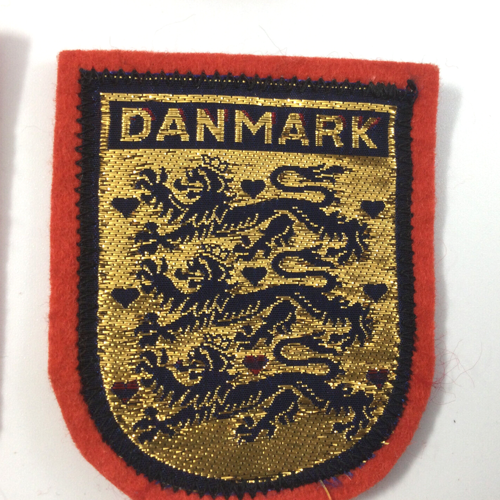 Felt Embroidered Sew On Patch Europe Danmark Unused