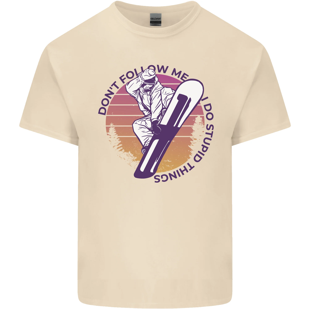 Snowboarding Dont Follow Me Funny Mens Cotton T-Shirt Tee Top
