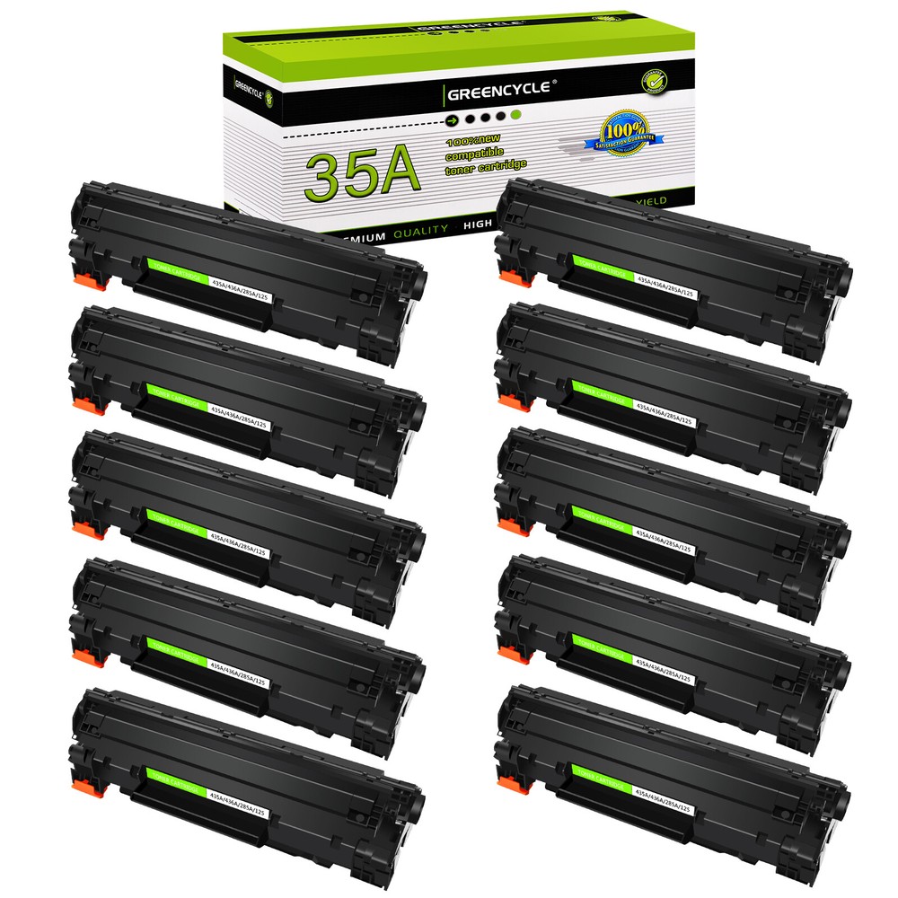 10PK Black Toner Cartridge CB435A 35A for HP LaserJet P1005 P1006 P1003 Printers