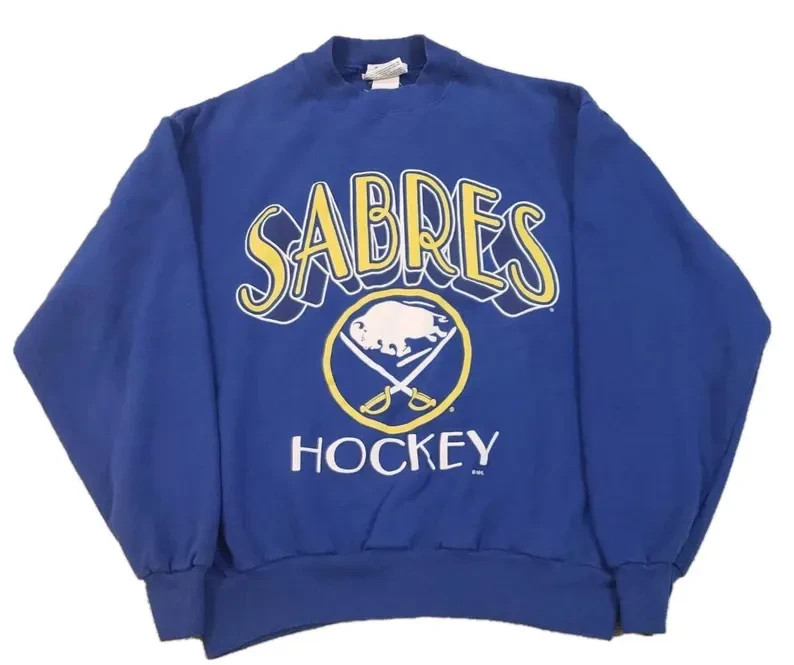 90s Buffalo Sabres Hockey champs royal color crewneck sweatshirt reprint VK10436