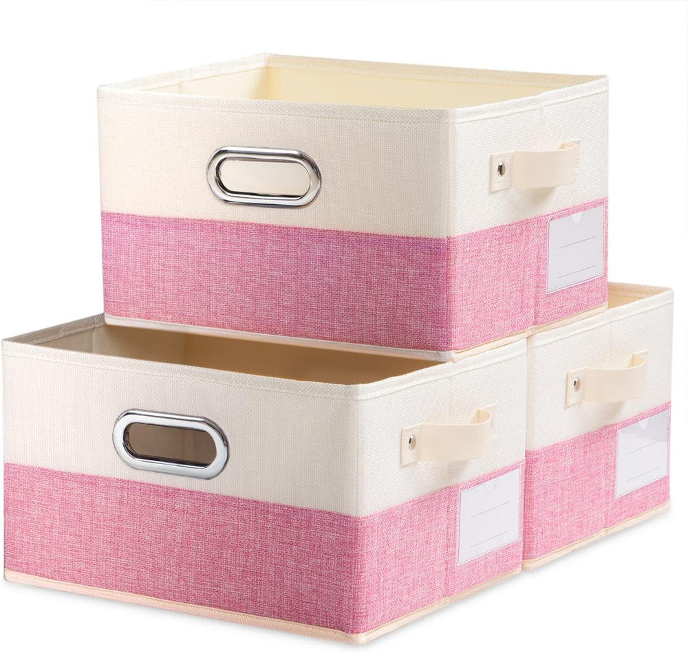 Foldable Fabric Storage Bins [3-Pack] - Closet Organizer Baskets & Cubes