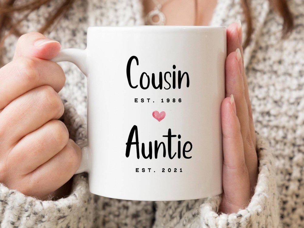 Auntie Est 2021 Coffee Mug Pregnancy Announcement Coffee Mug Custom Gift To