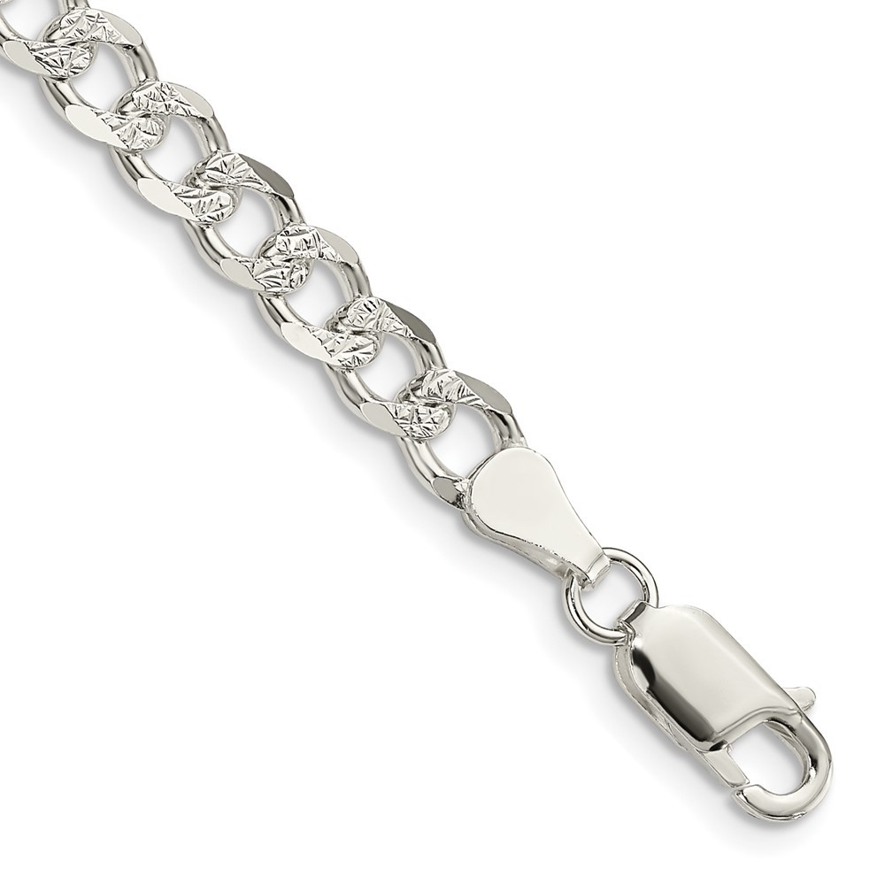 Sterling Silver 5.5mm Curb Chain Anklet 9