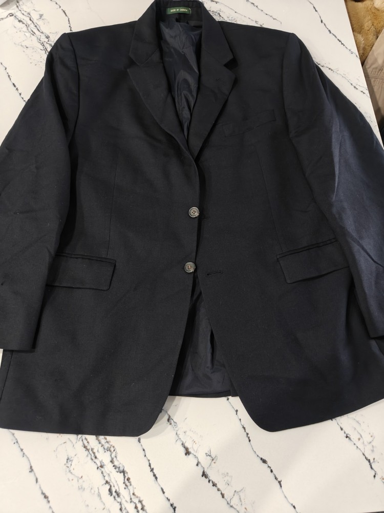Vintage Polo Ralph Lauren Navy Blue Sport Coat Jacket Blazer Size 44R USA