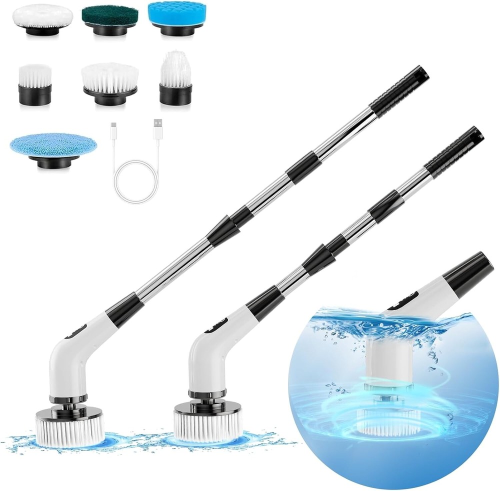 Electric Spin Scrubber, Cordless Shower Scrubber For Bathroom With 54