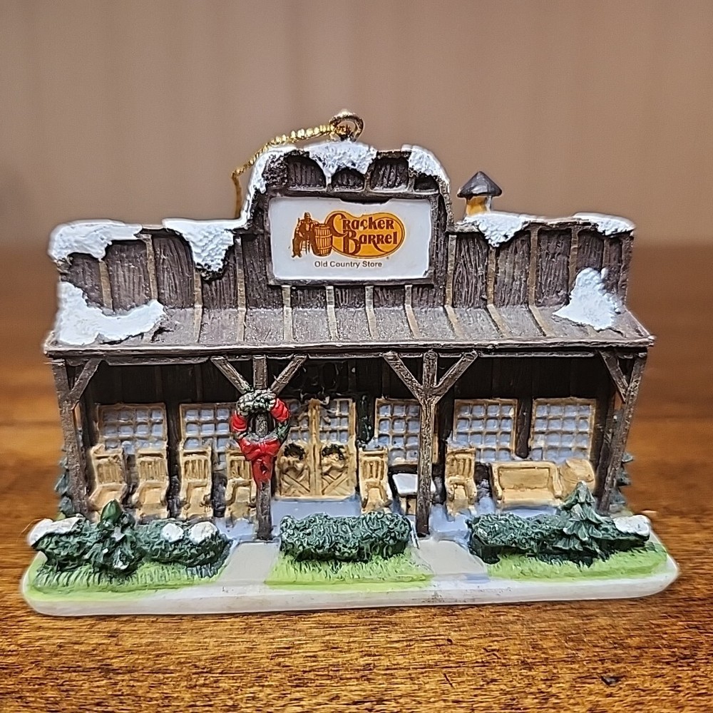 Cracker Barrel 2005 Snow On Roof Christmas Ornament 4 Inch Long
