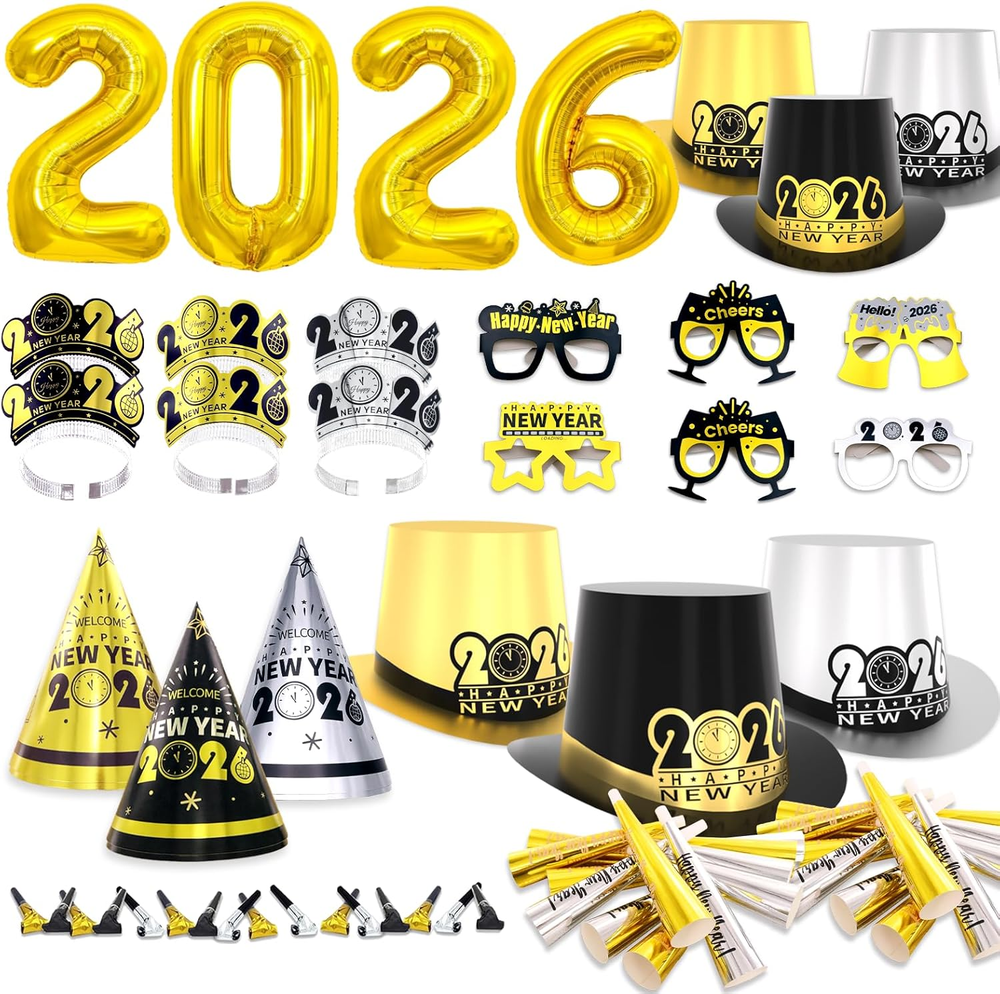 New Years Eve Party Supplies 2026 for 24 Guests, Happy New Years Decorations Par-image