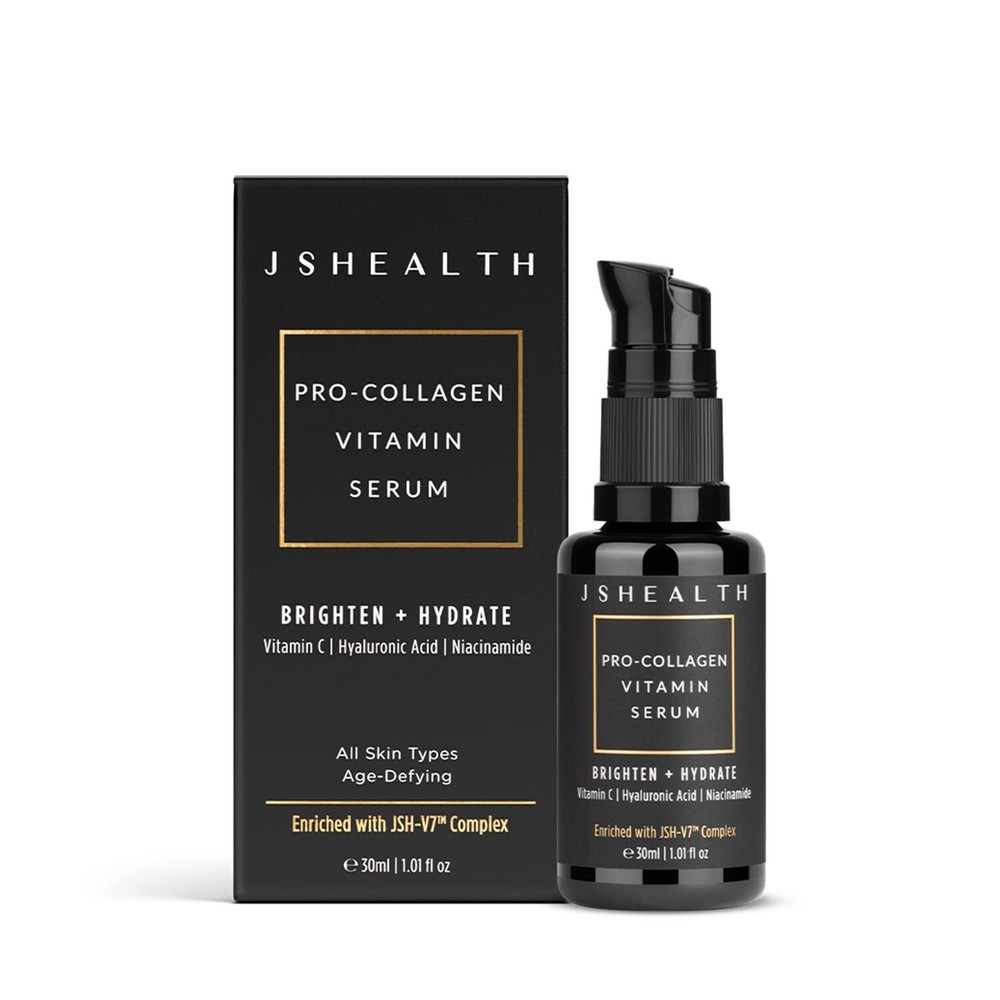 JSHealth Vitamin C Serum for Face - Brightening Hyaluronic Acid Serum Anti-Aging