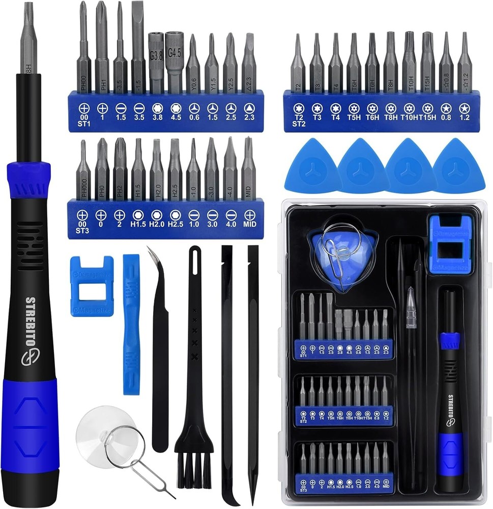 STREBITO 6-Piece Precision Screwdriver Set with Torx T5 T6 T8 Y00 P5 in Blue