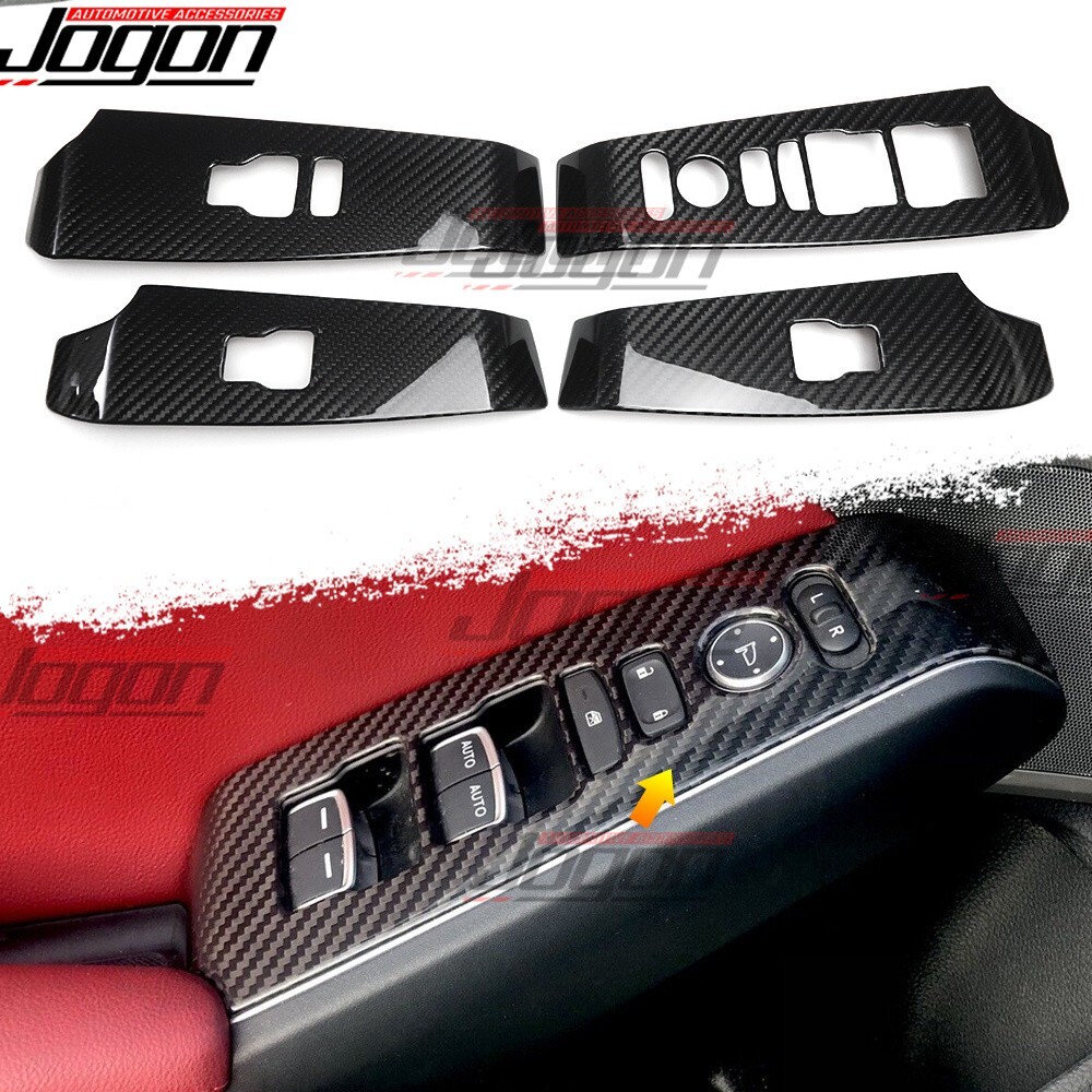FL5 For Honda Civic Type R 2023-25 Real Carbon Door Switch Button Panel Kit 4PCS