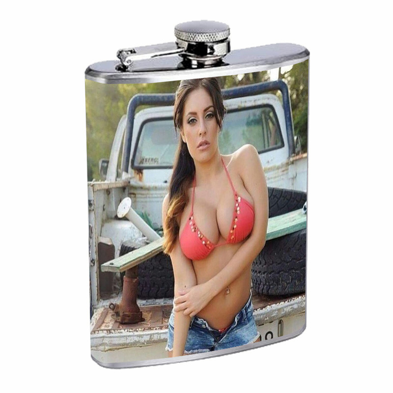 Country Pin Up Girls D16 Flask 8oz Stainless Steel Hip Drinking Whiskey