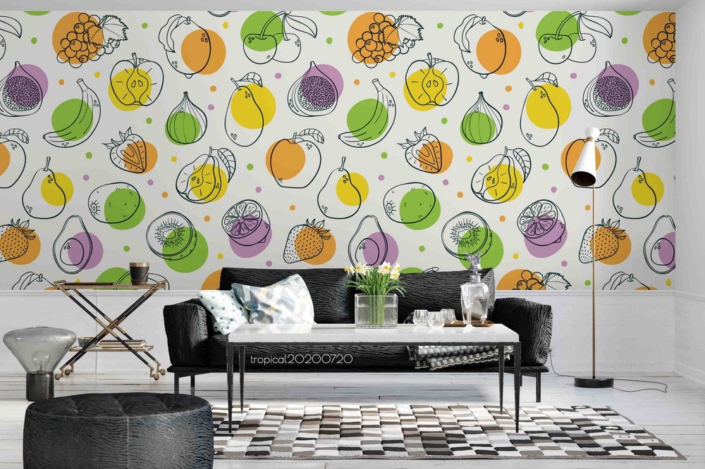 3D Hand-drawn Fruit Pattern Wall Murals Wallpaper Murals Wall Sticker 2