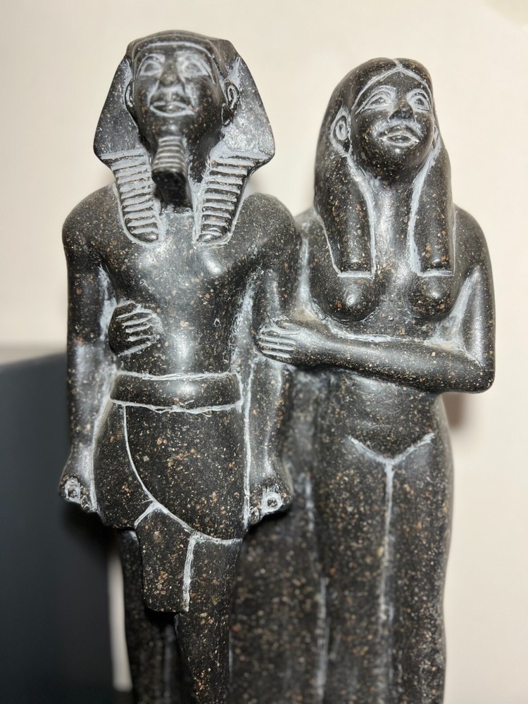 Granite Statue for Egyptian Menkaure and his Queen Like the one in Boston Museum