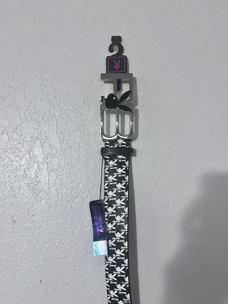 NWT Playboy belt and. Buckle black and white bunny design PB buckle size Medium