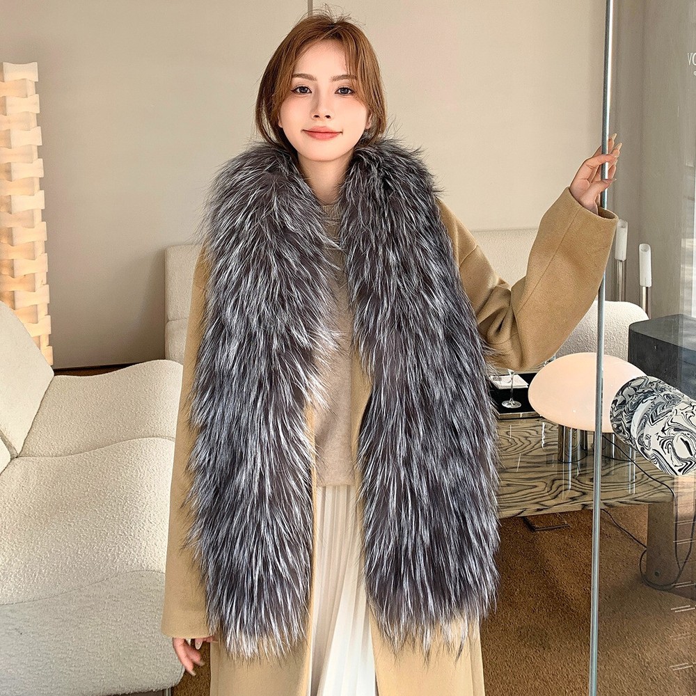 Women's Real Fox Fur Scarf Winter Warm Wrap Long Stole Fashionable Collar