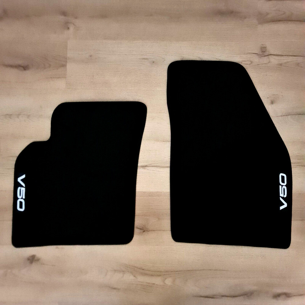 Front Two Car Floor Mats Velour for Volvo V50 2004-2011 Waterproof Carpet Liners