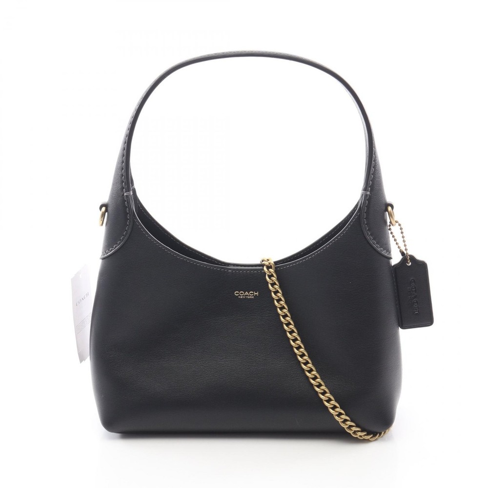 Coach Leather Handbag Brooklyn 23 Black Excellent 8in (20cm) Shoulder