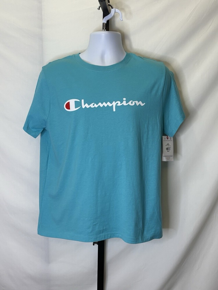 Large Women’s Champion Classic Light Blue Short Sleeve Tee NWT