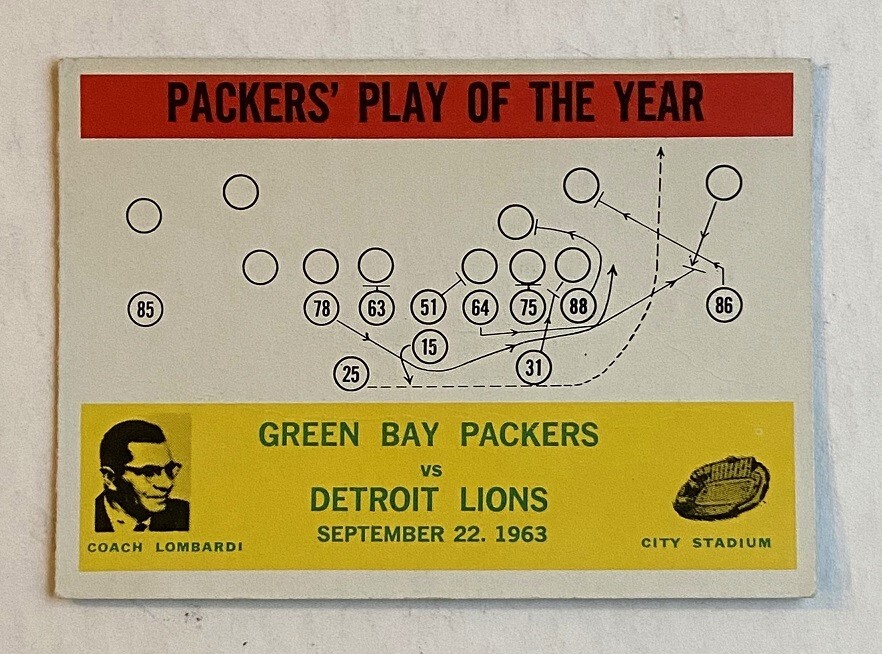 1964 Philadelphia Football #84 Packers vs Lions Lombardi - FLASH SALE-image