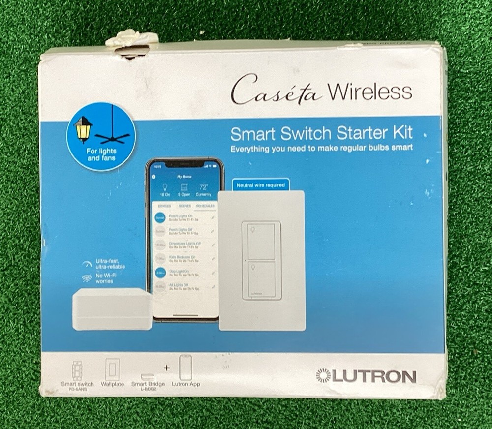 Lutron Caseta Smart Switch Starter Kit / P-BDG-PKG1WS (Neutral Wire Required)