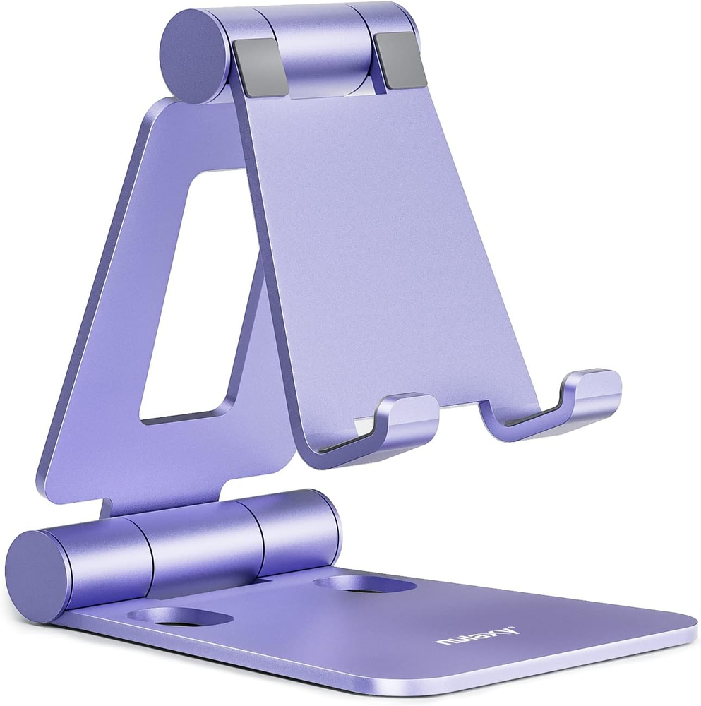 Dual Folding Cell Phone Stand, Fully Adjustable Foldable Desktop Phone Holder Cr
