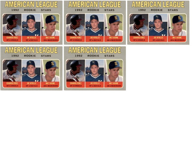 (5) 1992 Baseball Cards Magazine '70 Topps Style #67 Perez / Boone Card Lot