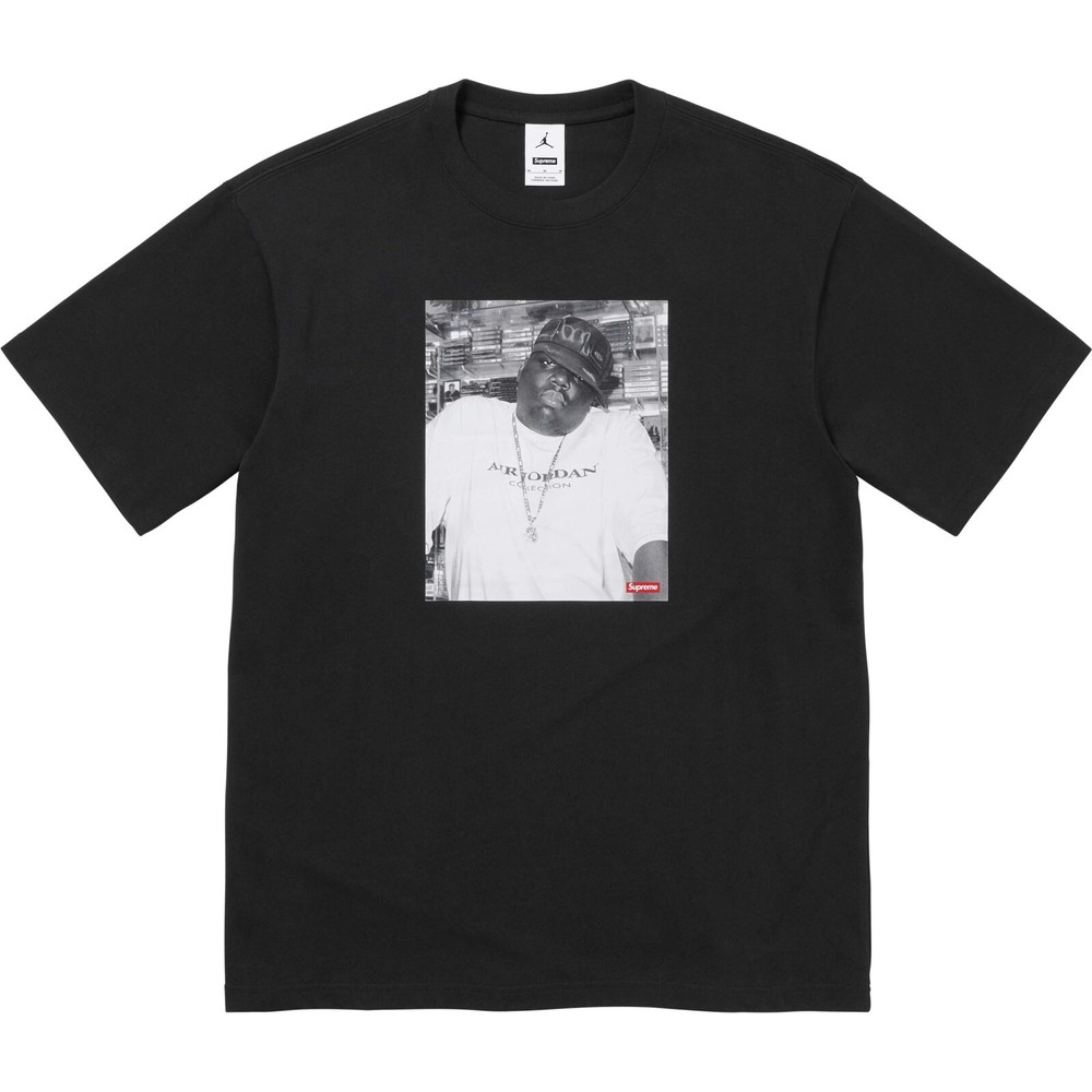 Supreme x Air Jordan Biggie T-Shirt Black - Size Large